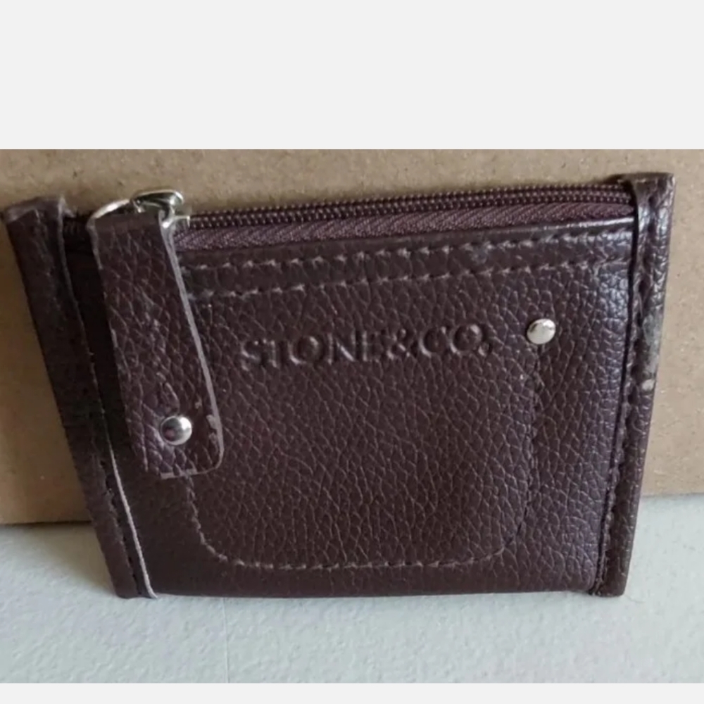 Leather Card Holder Zipper Coin Purse Wallet